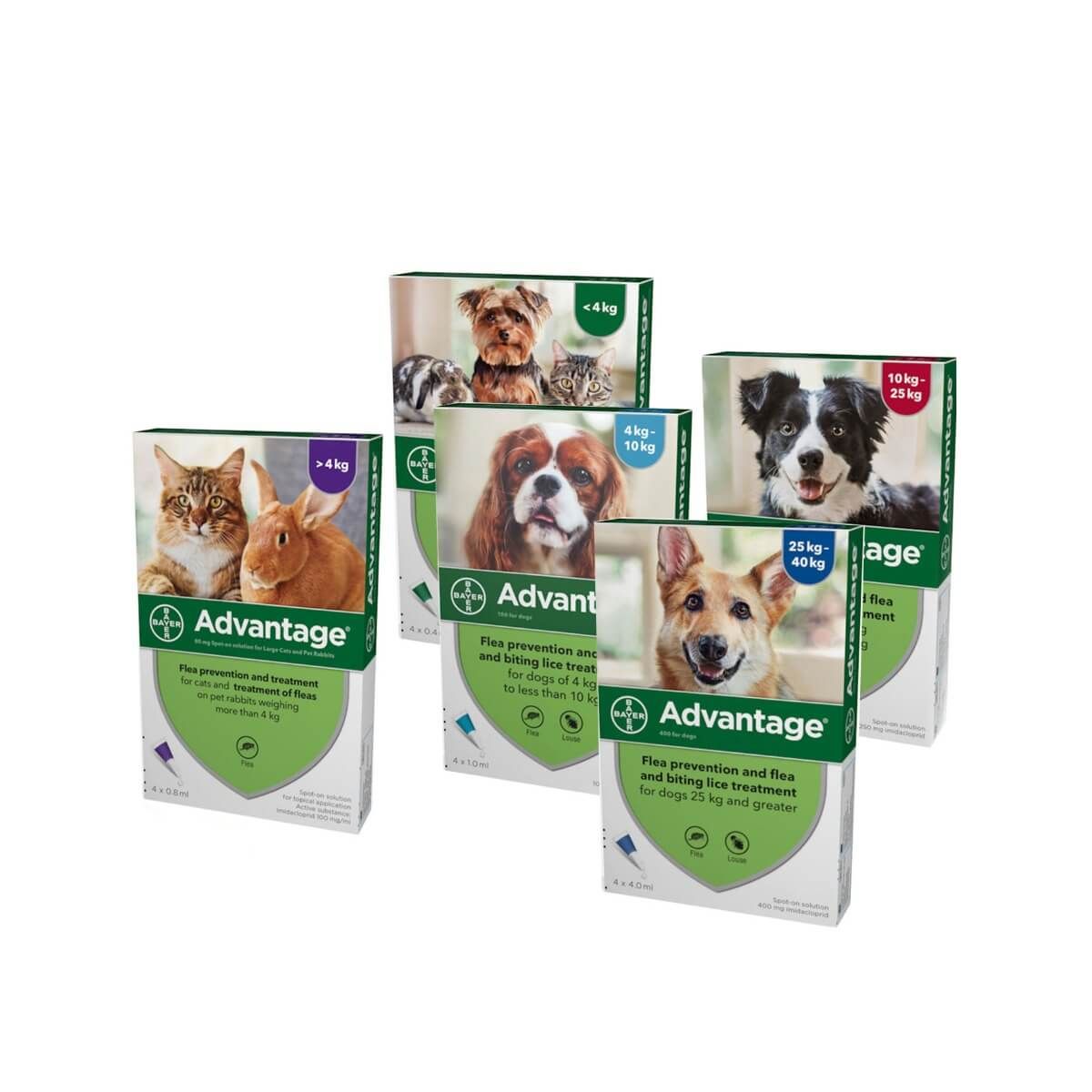 Advantage Dog Flea Treatment XL (over 25Kg) 400 4pk at Petremedies