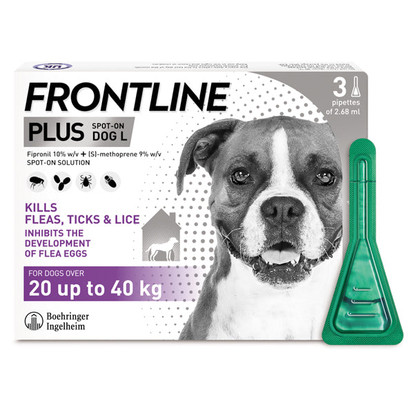 Frontline Plus for large dogs purple at Petremedies