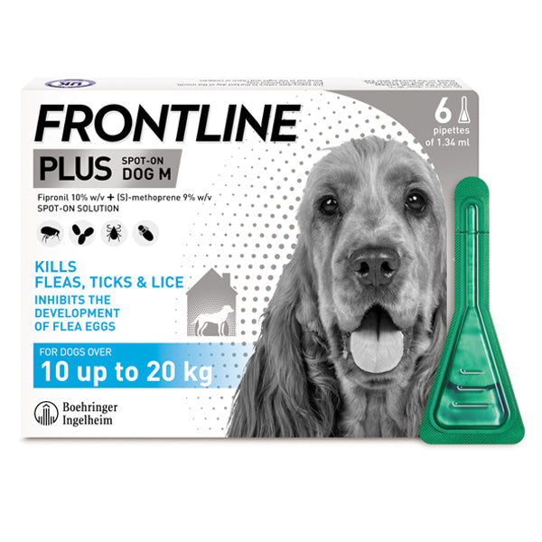 Frontline Plus for medium dogs blue at Petremedies