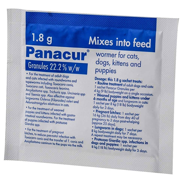 Panacur 22% Granules 1.8g (90pk) for Cat-Dog at Petremedies