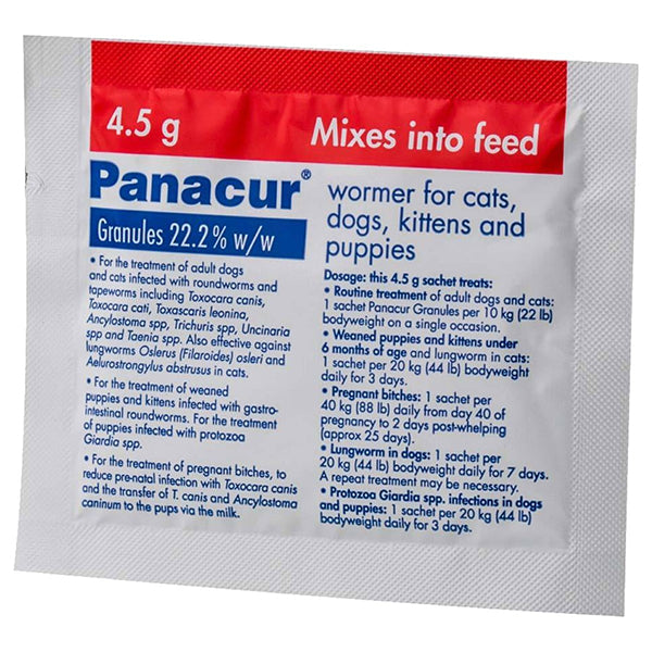 Panacur 22% Granules 4.5g (90pk) for Cat-Dog at Petremedies