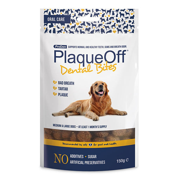 PlaqueOff Dental Bites (150g) Dogs at Petremedies