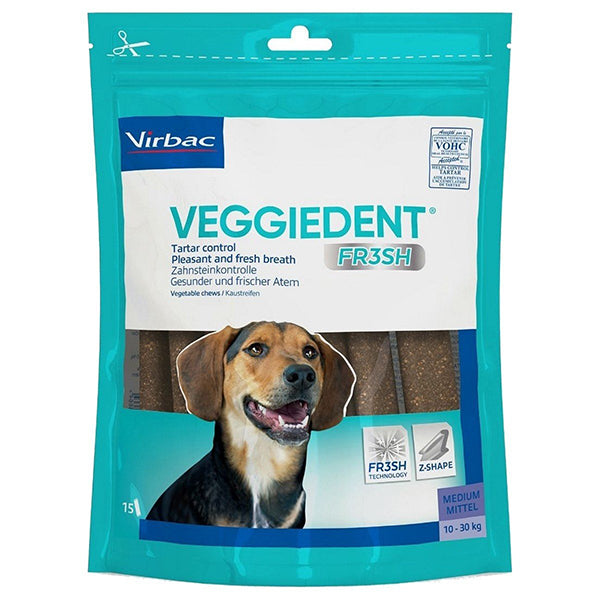 Veggie Dent Fresh Chews Med dog (15pk) at Petremedies
